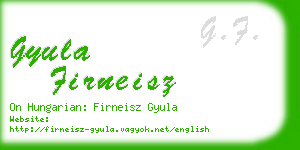 gyula firneisz business card